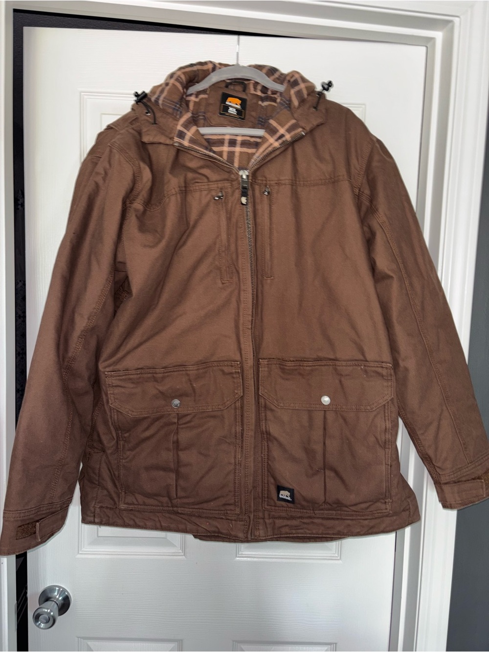 Berne CCWJ01BB Duck Work Jacket XLT Brown Tall Concealed Carry